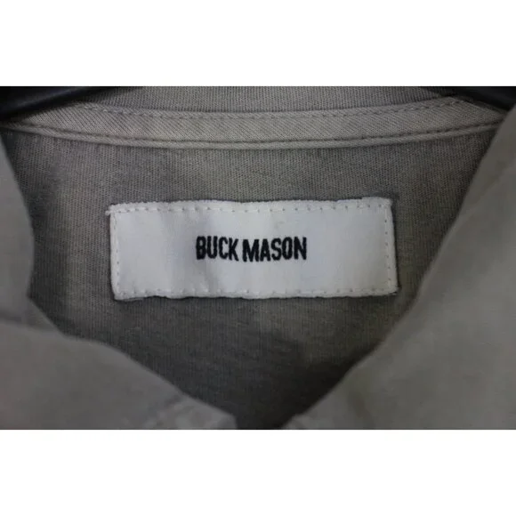 Buck Mason Mens Medium Sueded Cotton Polo Shirt G1438 - Picture 3 of 6